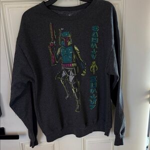 Star Wars  Disney Boba Fett Graphic Men's Sweatshirt  - Gray